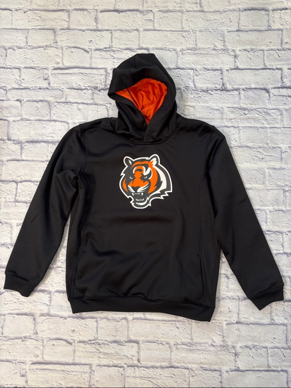 NFL Cincinnati Bengals Hoodie Black Hooded Sweatshirt Youth Kids Size XL